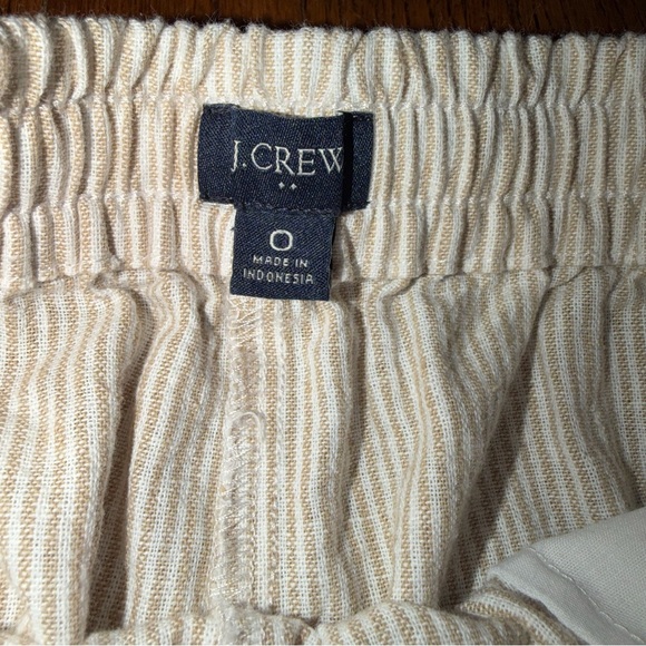 J. Crew Linen Cotton Blend Cream Straight Leg Pants Size 0 - Picture 4 of 6